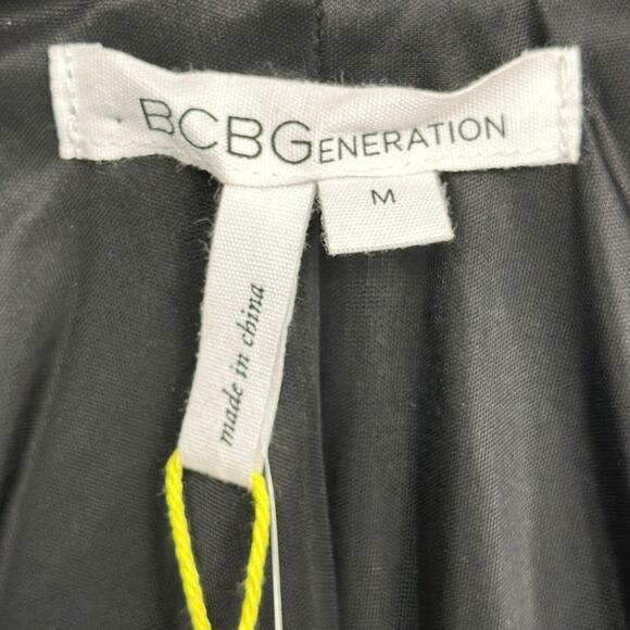 BCBGeneration Black Silver Long Sleeve‎ Pattern A-line Cocktail Dress Medium - Picture 3 of 7